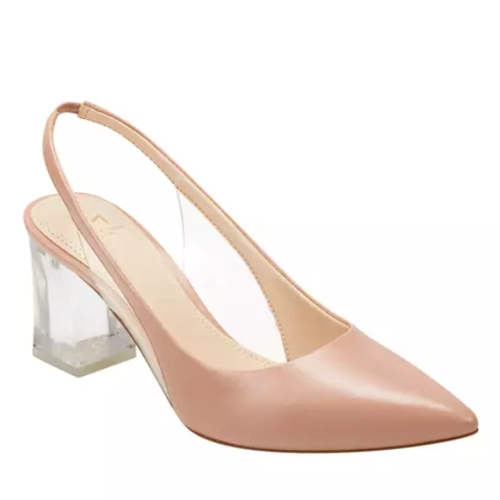 MARC FISHER ZUDI SLINGBACK LUCITE HEEL PUMP Pink SIZE 6